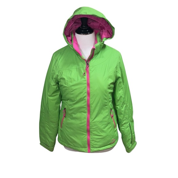 L.L. Bean Girl's M Medium Thinsulate TEK Coat Jacket Hooded Fleece Lined #283666